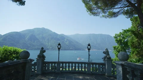 Lake Como seen from Teresio Olivelli Park, Tremezzo, Italy Video stock 251828588