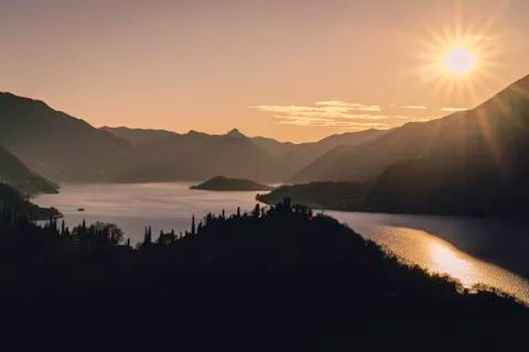 Lake Como-sunset Foto stock