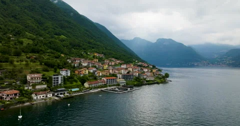 Lake Como town Stock Footage 243450348
