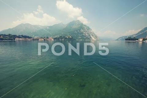 Lake Como in the town of Lecco, Italy Stock Photos