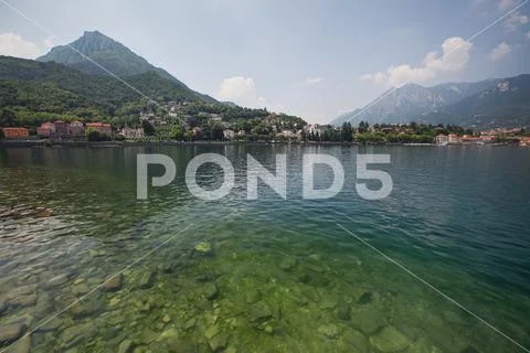 Lake Como in the town of Lecco, Italy Stock Photos