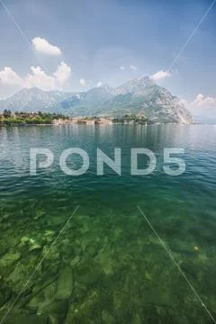 Lake Como in the town of Lecco, Italy Stock Photos