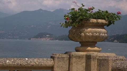 Lake Como View from Elegant Historic Villa Stock-Footage 309449129
