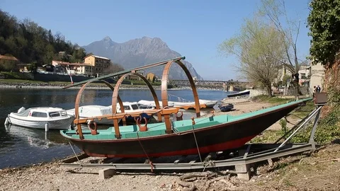 The lake Como's Boat. Stock Footage