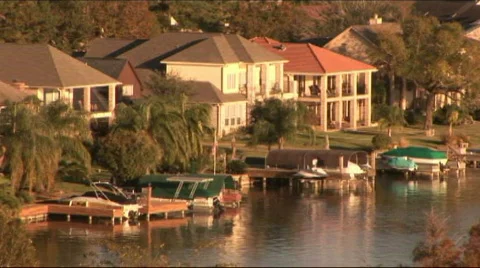 Lake conroe homes 库存影片 569621