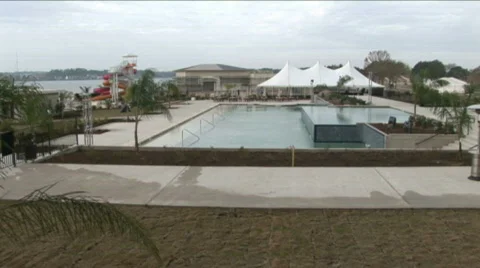 Lake conroe hotel pool Stock Footage 569768