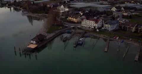 Lake Constance from Aerial view Stock Footage 77177584