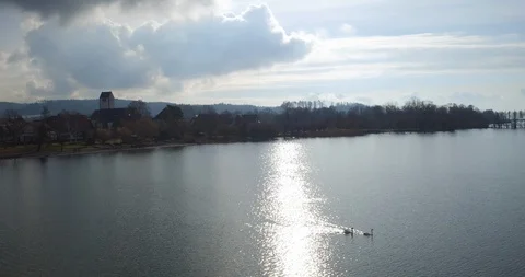 Lake Constance and typical Germany village and Bodensee Stock Footage 85528581