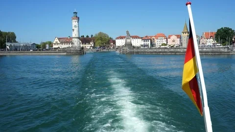 Lake Constance Bodensee. German Flag Stock Footage 89666420