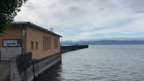 Lake Constance Germany Langenargen Dock and House 26th september 2025 Cloudy Stock Footage 317911095