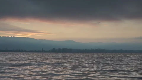 Lake Constance sunset winter landscape Stock Footage 224361385