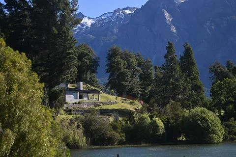 Lake cottage Stock Photos