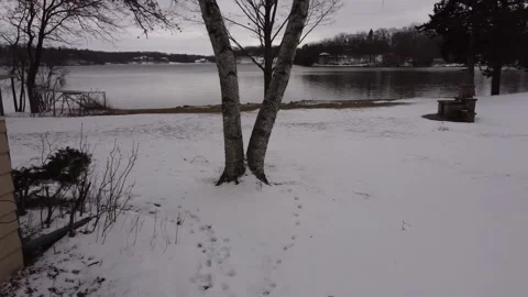 Lake cottage in the winter Stock Footage 312061747