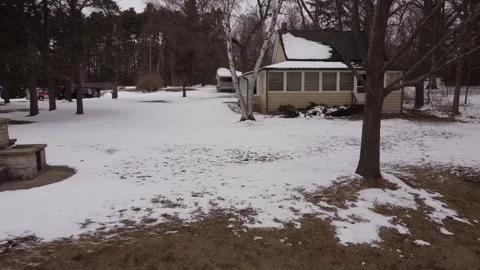Lake cottage in winter Stock Footage 312062620