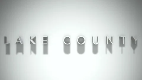 Lake County 3D title animation with shadows on a white background Stock Footage 296001290
