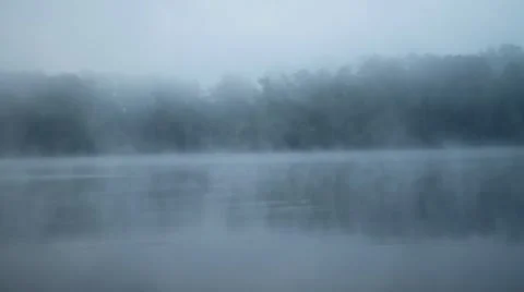 Lake Covered in MIst Stock Footage 47460941