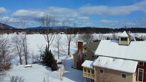 A lake covered with snow Video stock 169700389