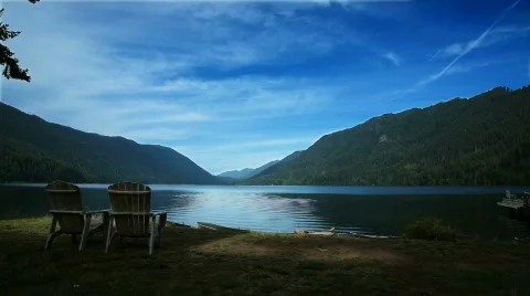 Lake Crescent a View from the Shade Video stock 508364
