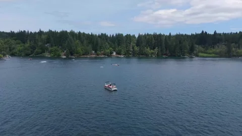 Lake Cushman Washington Boats and Lakeside Recreation Video stock 343808853