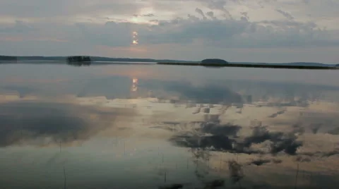 Lake at dawn Stock Footage 44055179