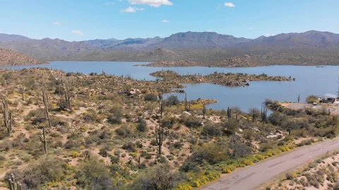Lake in Desert Stock Footage 129524055