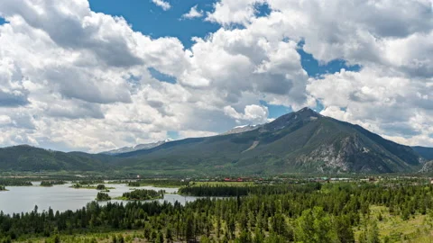 Lake Dillon Mountains and Clouds Wide Day Timelapse Stock Footage 152646955