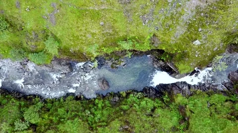 Lake District Landscape Drone, River From Above Stock Footage 137865072
