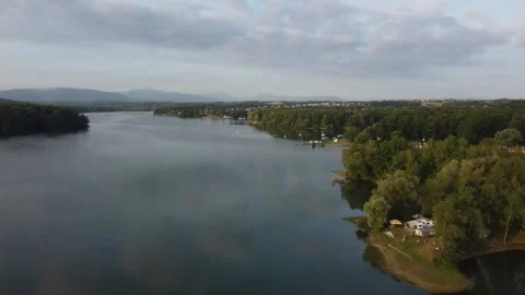 Lake by Drone Beautiful Flight Stock Footage 208611970