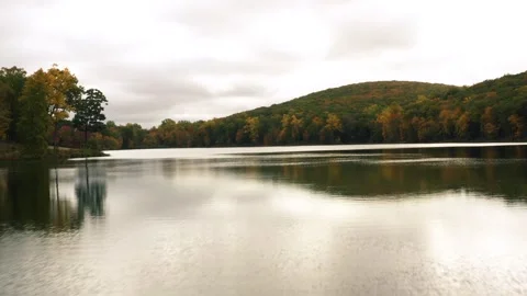 Lake Drone Fall Video stock 251588394
