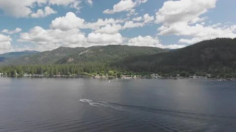Lake Drone Flyover HD Video stock 138068999