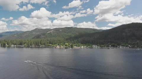 Lake Drone Flyover HD Video stock 138069122