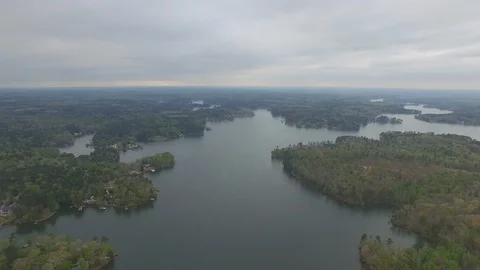Lake Drone Shots Stock Footage 115629266