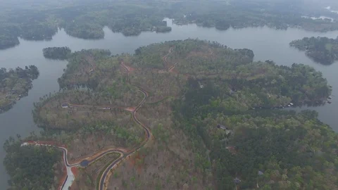 Lake Drone Shots Stock Footage 115644243