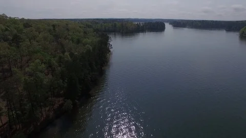 Lake Drone Shots Stock Footage 115645622