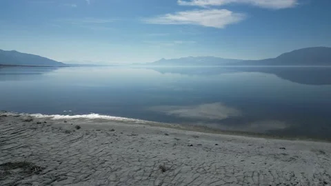Lake drying up due to drought.With drone shooting. Burdur Lake Video stock 234128549