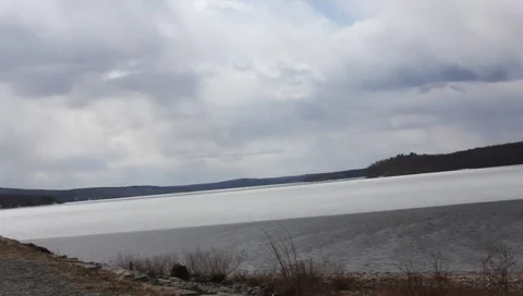 Lake During Spring Thaw Stock Footage 2644100