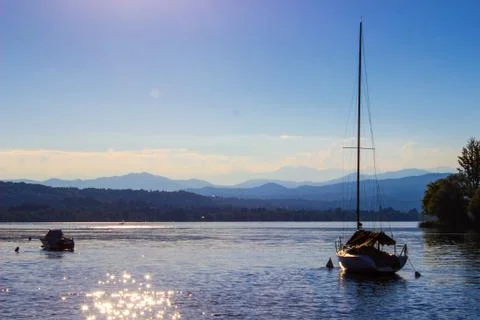 Lake During Sunset Foto stock