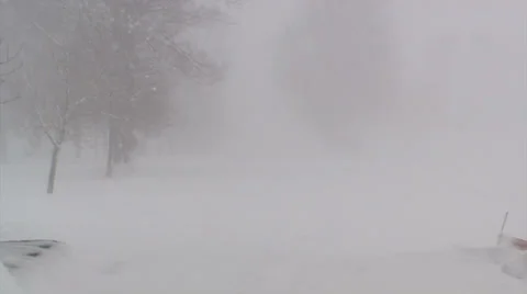 Lake effect snow squall with dangerous blizzard conditions and severe high wind Stock Footage 37218676