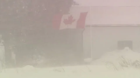 Lake effect snow squall with dangerous blizzard conditions and severe high wind Stock Footage 37222791