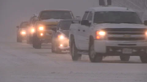 Lake effect snow squall with dangerous blizzard conditions and severe high wind Stock Footage 45822524