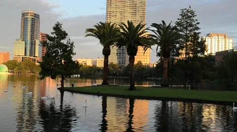 Lake Eola Stock Footage 53528708