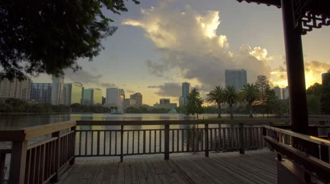 Lake Eola in Orlando downtown Stock Footage 66568853