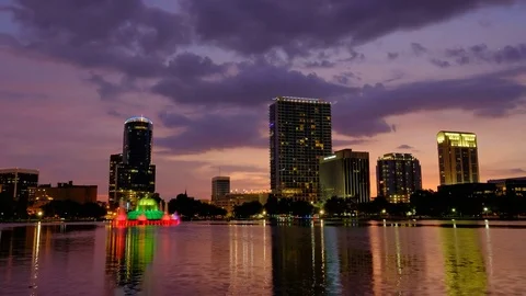 Lake Eola Sunset 動画素材 70398769