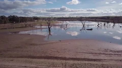 Lake Eppalock - Explore Bendigo Reservoir in North Central Victoria Stock Footage 143166181