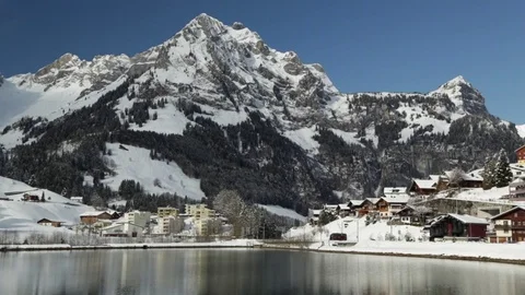 Lake Eugenisee in Engelberg Vídeos de archivo 72435861