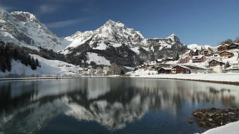 Lake Eugenisee in Engelberg Vídeos de archivo 72435874
