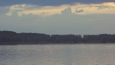 Lake in the evening after sunset Видео 170829525