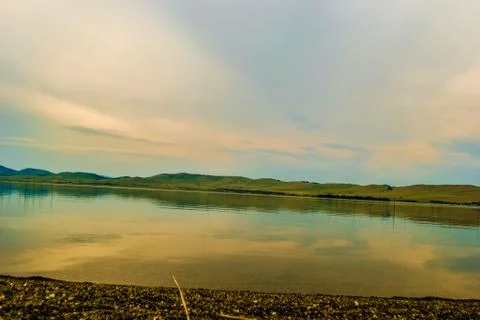 Lake in the evening 스톡 사진