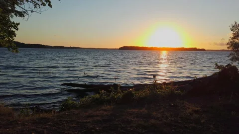 Lake in the evening sunset Stock Footage 201487677