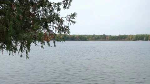 Lake with Fall Colors 4K Stock Footage 140829604